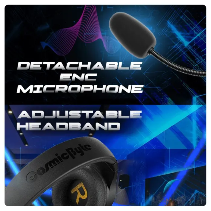 Cosmic Byte Inferno 2.4Ghz Wireless + Bluetooth + Wired Headphone Black - Image 6