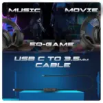 Cosmic Byte Inferno 2.4Ghz Wireless + Bluetooth + Wired Headphone Black - Image 3