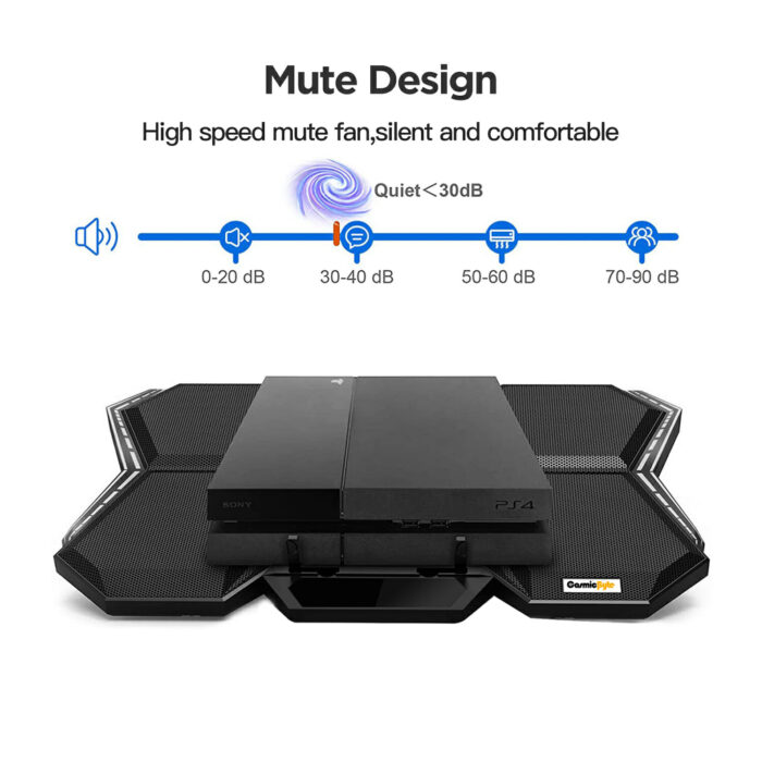 Cosmic Byte Meteoroid Laptop Cooling Pad, 6 Fan Design, LED Light, USB Ports, Support Upto 17" laptops (Blue) - Image 2