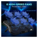 Cosmic Byte Meteoroid Laptop Cooling Pad, 6 Fan Design, LED Light, USB Ports, Support Upto 17" laptops (Blue) - Image 6