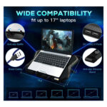 Cosmic Byte Meteoroid Laptop Cooling Pad, 6 Fan Design, LED Light, USB Ports, Support Upto 17" laptops (Blue) - Image 7