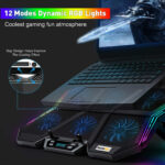 Cosmic Byte Meteoroid RGB Laptop Cooling Pad, 6 Fan Design, LED Light, USB Ports, Support Upto 17" laptops - Image 3