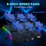 Cosmic Byte Meteoroid RGB Laptop Cooling Pad, 6 Fan Design, LED Light, USB Ports, Support Upto 17" laptops - Image 4