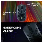 Cosmic Byte Orcus RGB Honeycomb Gaming Mouse with Software, Ultra Lightweight 74Grams, Braided Cable - Image 4