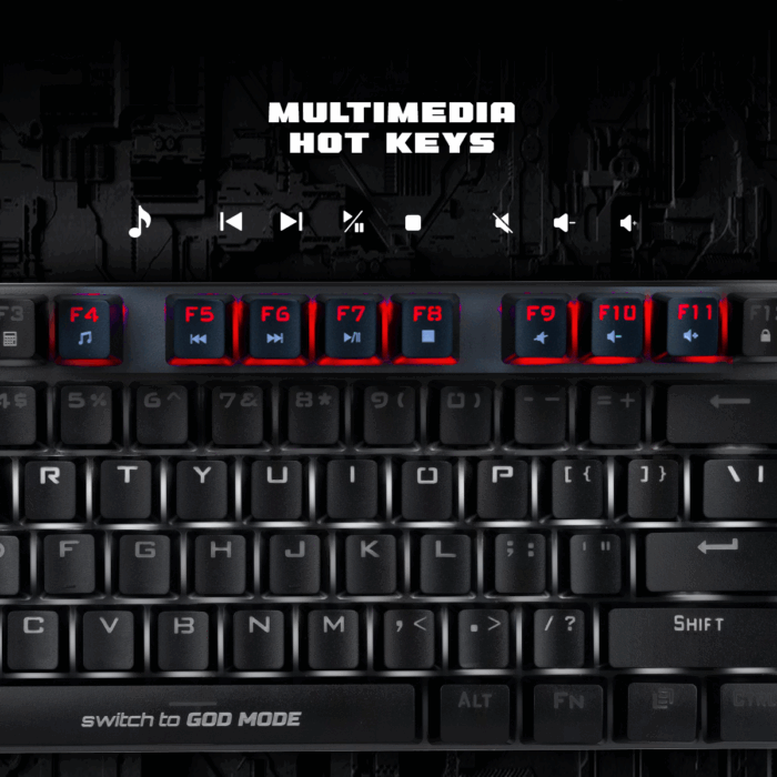 Cosmic Byte Pandora TKL Rainbow LED Mechanical Keyboard, Red Switches CB-GK-26 - Image 2