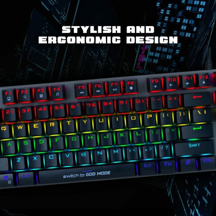 Cosmic Byte Pandora TKL Rainbow LED Mechanical Keyboard, Red Switches CB-GK-26 - Image 6