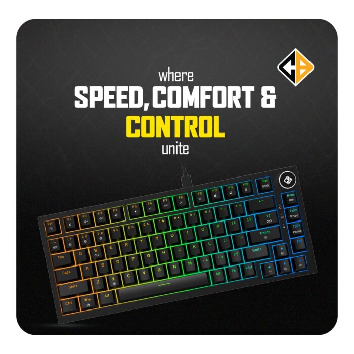 Cosmic Byte Phantom TKL GK43 Gasket Mechanical Wired Swappable Keyboard with PreLubed Switches (Black) - Image 8