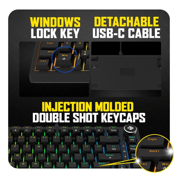 Cosmic Byte Phantom TKL GK43 Gasket Mechanical Wired Swappable Keyboard with PreLubed Switches (Black) - Image 3