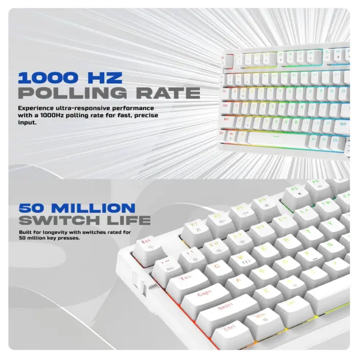 Cosmic Byte Phantom GK41 Gasket Mechanical Wired Swappable Keyboard with PreLubed Switches (White) - Image 4