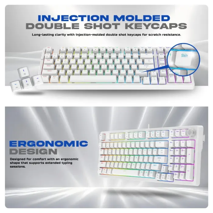 Cosmic Byte Phantom GK41 Gasket Mechanical Wired Swappable Keyboard with PreLubed Switches (White) - Image 2
