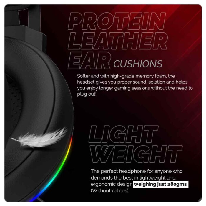 Cosmic Byte Proteus 7.1 RGB,Dual Input Headphone,ENC Microphone (Available Colours-Black) - Image 6