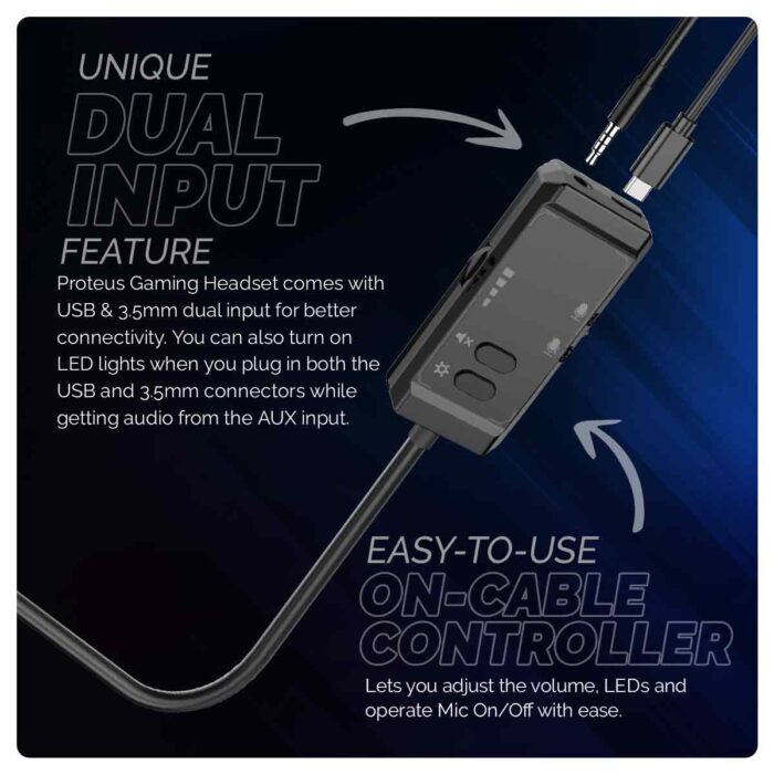Cosmic Byte Proteus 7.1 RGB,Dual Input Headphone,ENC Microphone (Available Colours-Black) - Image 5