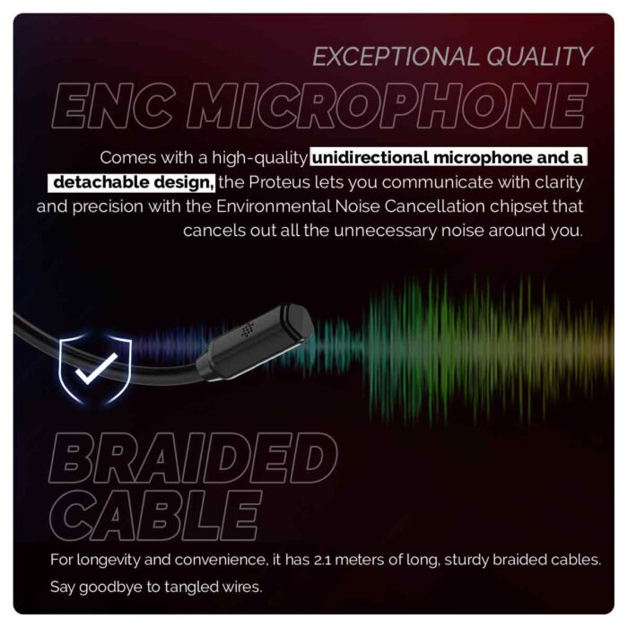 Cosmic Byte Proteus 7.1 RGB,Dual Input Headphone,ENC Microphone (Available Colours-Black) - Image 3