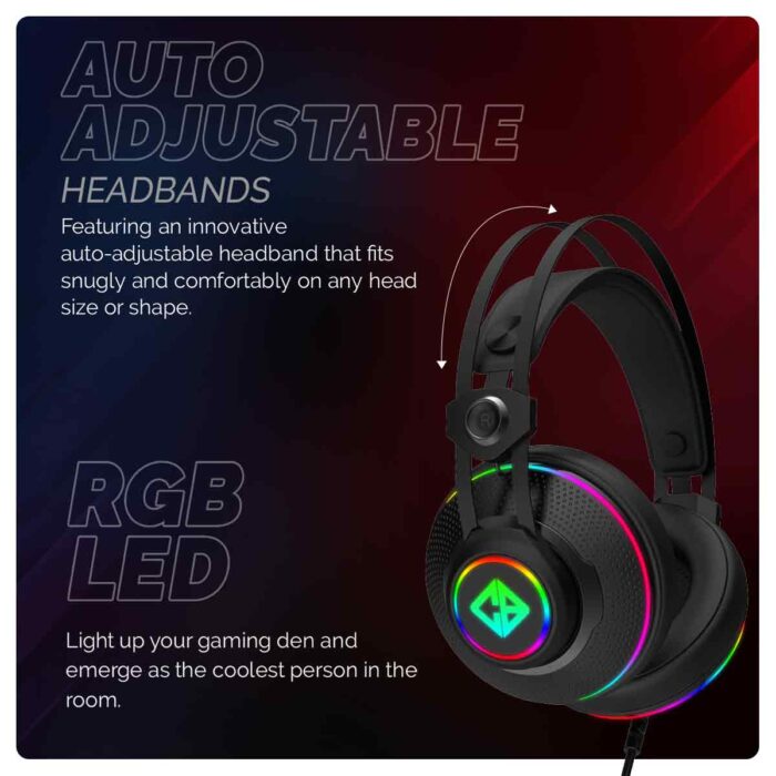 Cosmic Byte Proteus 7.1 RGB,Dual Input Headphone,ENC Microphone (Available Colours-Black) - Image 2