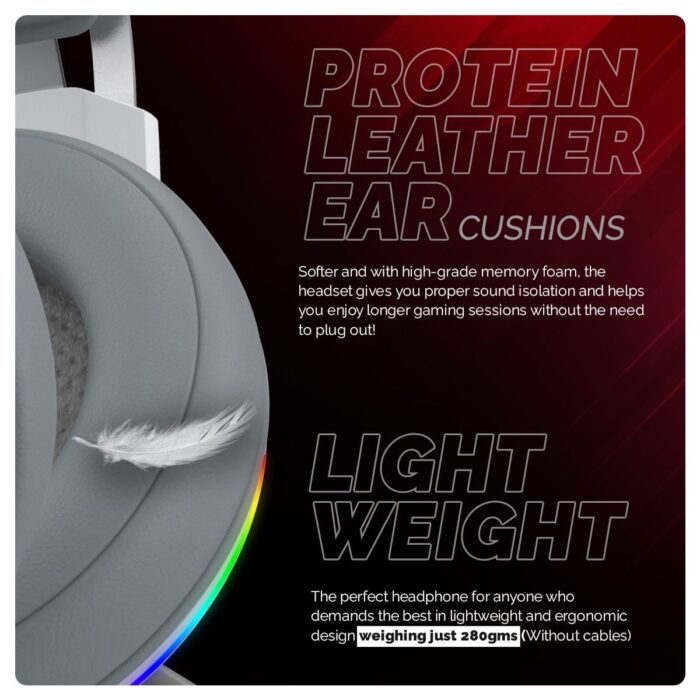 Cosmic Byte Proteus 7.1 RGB,Dual Input Headphone,ENC Microphone (Available Colours-White) - Image 6
