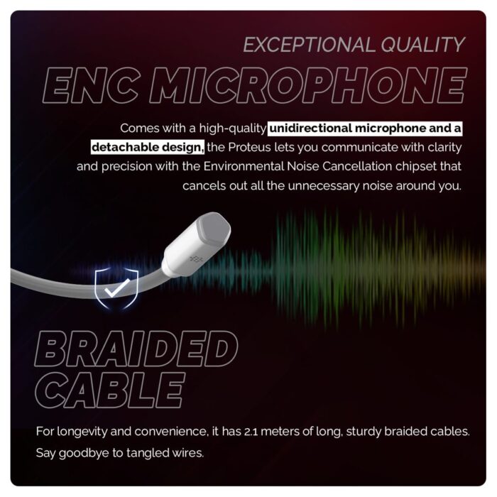 Cosmic Byte Proteus 7.1 RGB,Dual Input Headphone,ENC Microphone (Available Colours-White) - Image 3