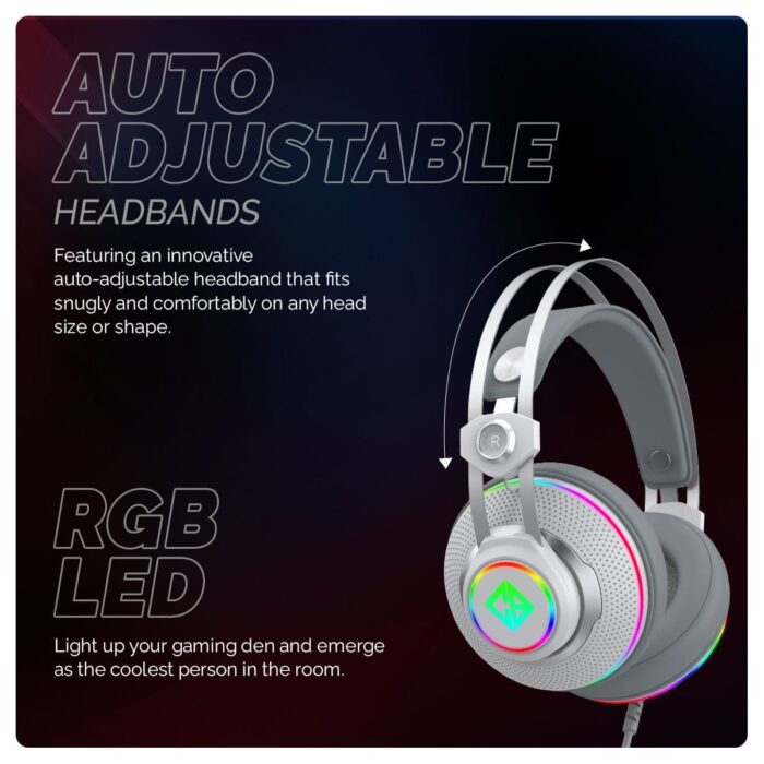 Cosmic Byte Proteus 7.1 RGB,Dual Input Headphone,ENC Microphone (Available Colours-White) - Image 2