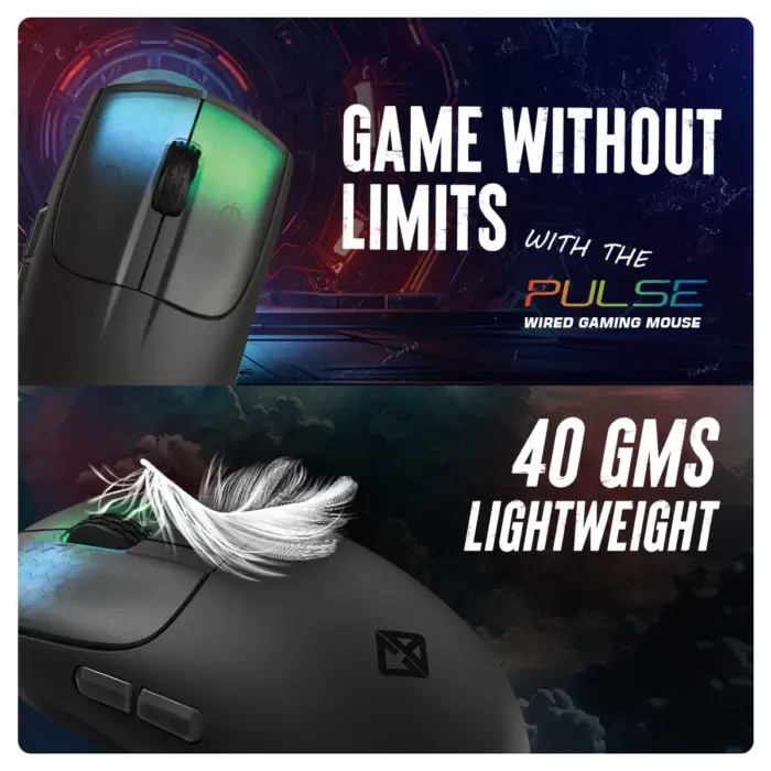 Cosmic Byte Pulse Wired Gaming Mouse, 40 gm Lightweight, 1000 Hz Polling rate,Pixart 3327 Sensor,200-12400 DPI - Image 2