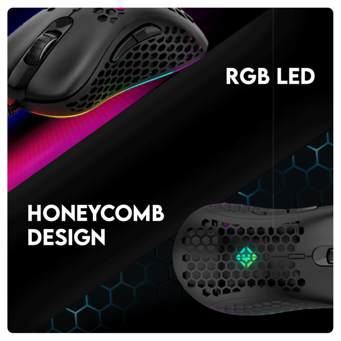 Cosmic Byte Spectrum, RGB Honeycomb Gaming Mouse,1000Hz Polling Rate,6 Buttons,Customizable DPI - Image 4