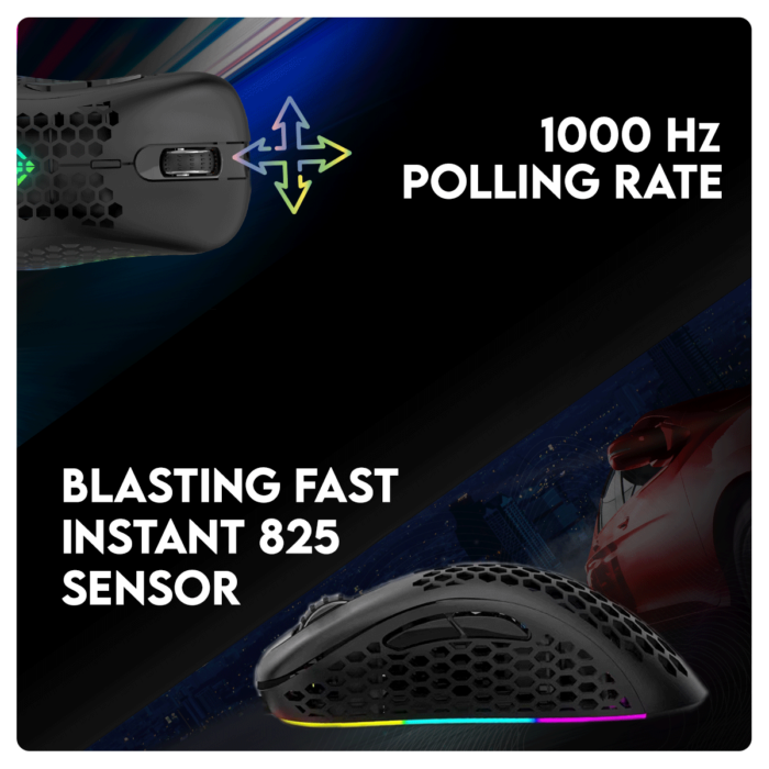 Cosmic Byte Spectrum, RGB Honeycomb Gaming Mouse,1000Hz Polling Rate,6 Buttons,Customizable DPI - Image 3