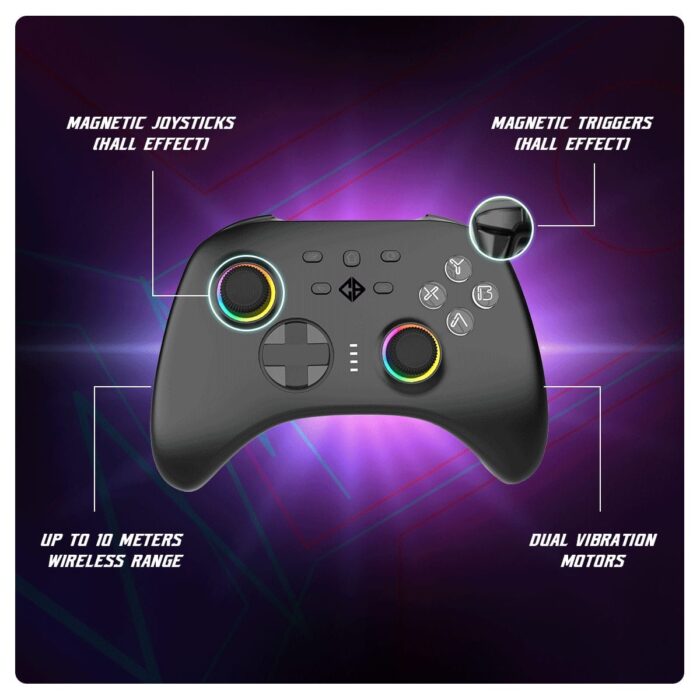 Cosmic Byte Stellaris Tri-Mode Wireless-Bluetooth-Wired Controller for PC, iOS, Android,Nintendo, Hall effect Trigger and Joystick - Image 5