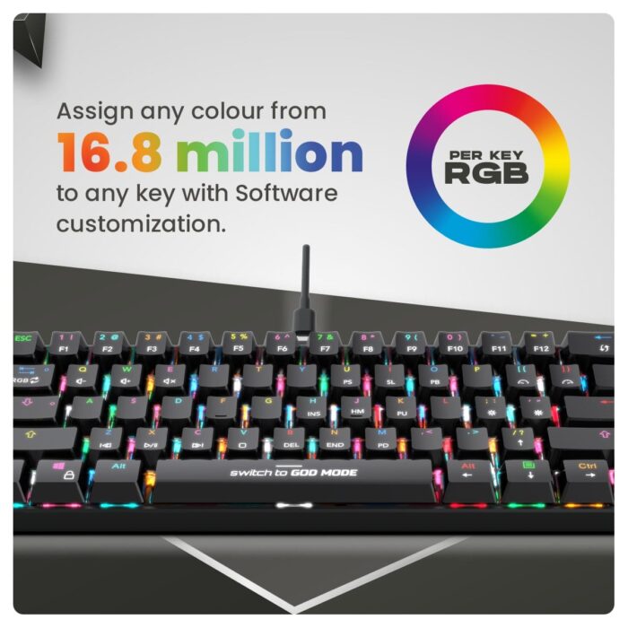 Cosmic Byte Themis 61 key Mechanical Per Key RGB Keyboard with Software,Outemu Blue Switch - Image 6