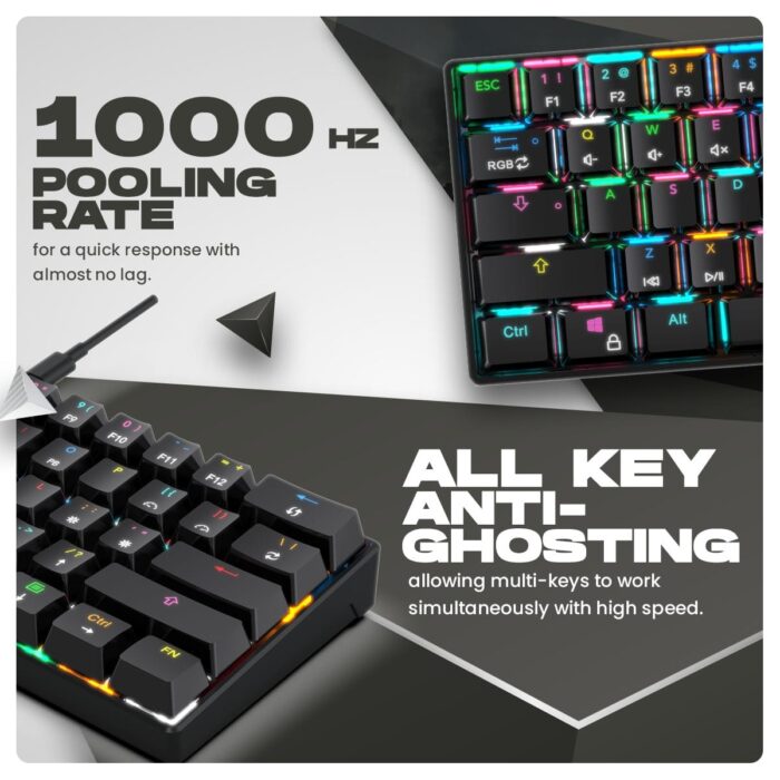Cosmic Byte Themis 61 key Mechanical Per Key RGB Keyboard with Software,Outemu Blue Switch - Image 5