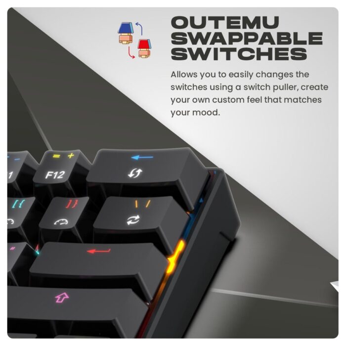 Cosmic Byte Themis 61 key Mechanical Per Key RGB Keyboard with Software,Outemu Red Switch - Image 7