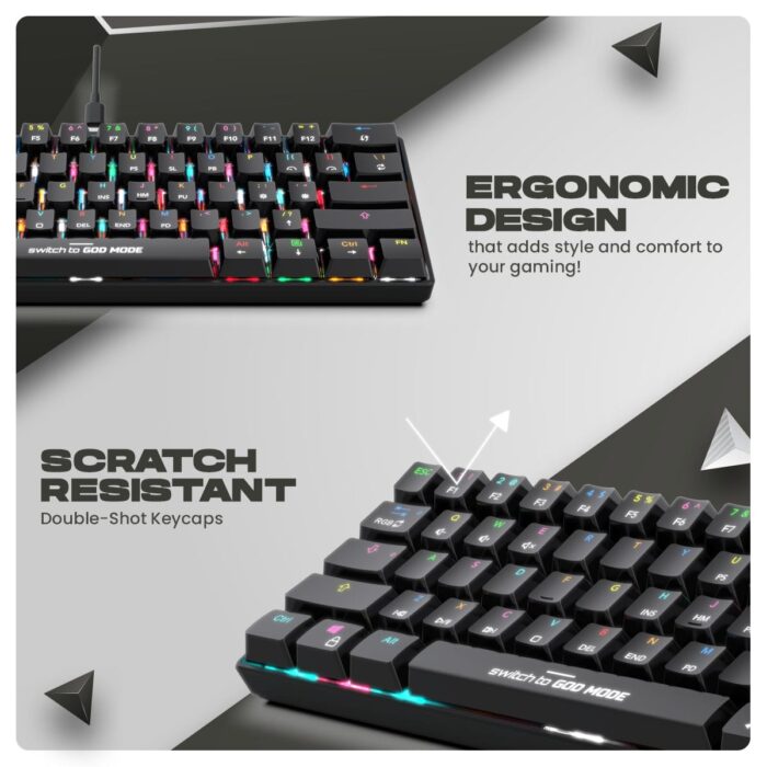 Cosmic Byte Themis 61 key Mechanical Per Key RGB Keyboard with Software,Outemu Red Switch - Image 4