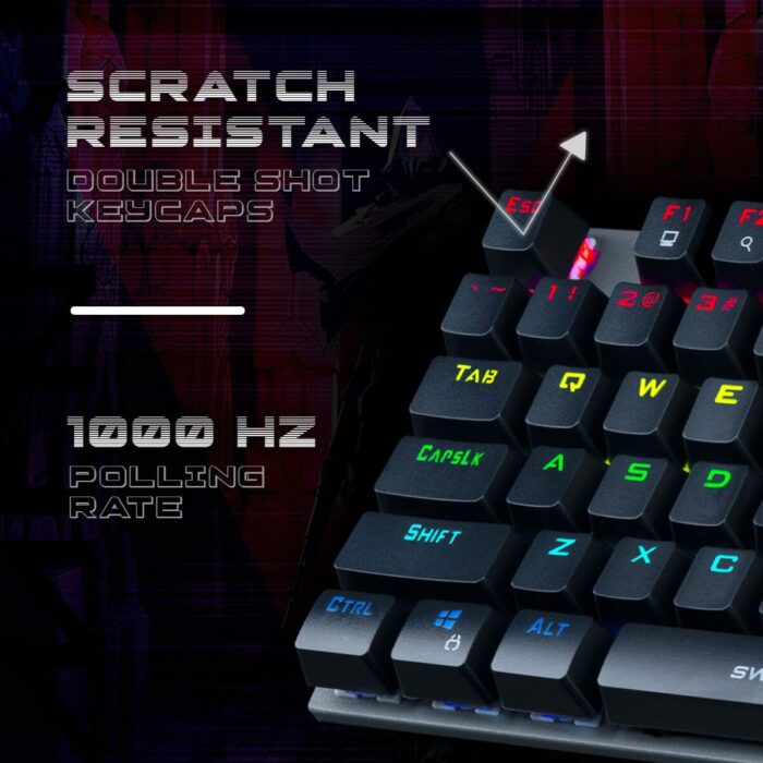 Cosmic Byte Vanth Full Length Rainbow LED Mechanical Keyboard, Outemu Blue Switch - Image 3