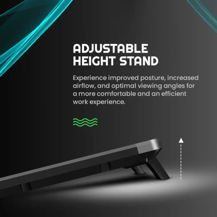 Cosmic Byte Wind RGB Laptop Cooling Pad,2 fan design,supports upto 15.6" laptops - Image 6