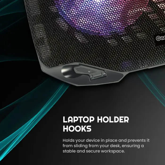 Cosmic Byte Wind RGB Laptop Cooling Pad,2 fan design,supports upto 15.6" laptops - Image 3