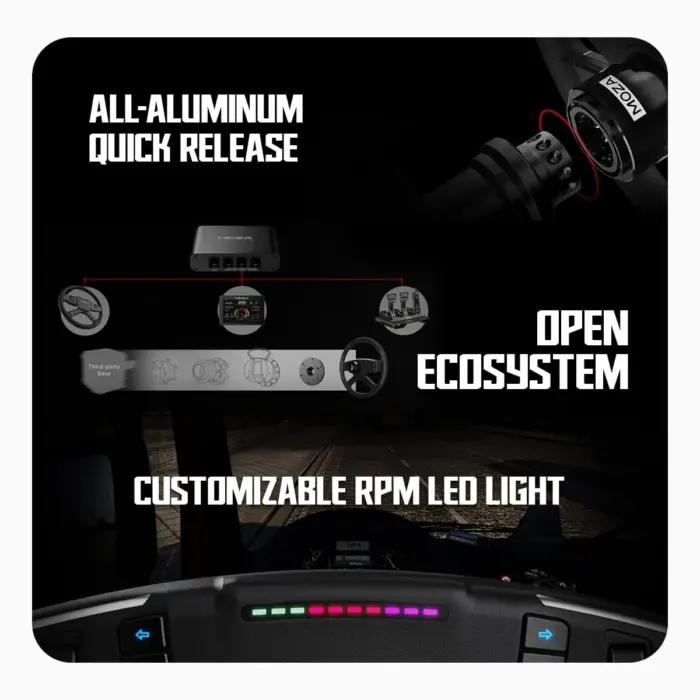 Cosmic Byte Moza Trucking Racing Bundle for PC, R5 Wheelbase, TSW Truck Wheel, SR-P Lite Pedals, Clamp for Truck Wheel - Image 3