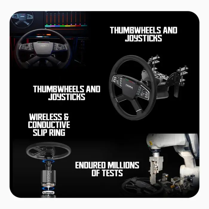 Cosmic Byte Moza Trucking Racing Bundle for PC, R5 Wheelbase, TSW Truck Wheel, SR-P Lite Pedals, Clamp for Truck Wheel - Image 4