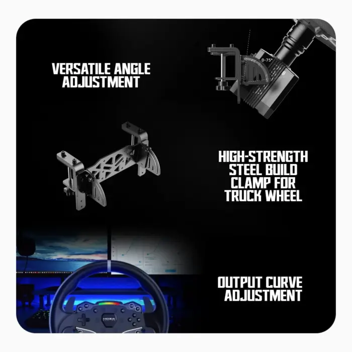 Cosmic Byte Moza Trucking Racing Bundle for PC, R5 Wheelbase, TSW Truck Wheel, SR-P Lite Pedals, Clamp for Truck Wheel - Image 8