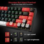 Redragon Castor K631 Pro - 65% Bluetooth + 2.4Ghz Wireless + Wired RGB Mechanical Keyboard (Red Switch)Magicwand SE K655 75% Wired Mechanical Keyboard White and Grey (Quiet Linear Red Switch) - Image 7