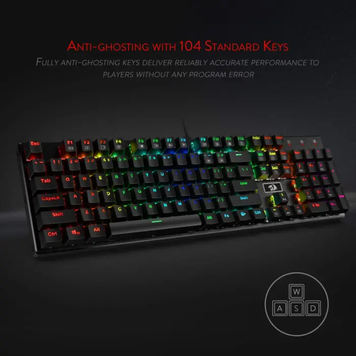 Redragon Dharma Pro K556 Pro - 104 Keys Bluetooth+2.4Ghz+Wired Mechanical Keyboard (Quiet Linear Red Switch) - Image 9