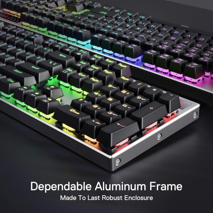 Redragon Dharma Pro K556 Pro - 104 Keys Bluetooth+2.4Ghz+Wired Mechanical Keyboard (Quiet Linear Red Switch) - Image 4