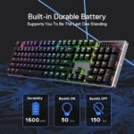 Redragon Dharma Pro K556 Pro - 104 Keys Bluetooth+2.4Ghz+Wired Mechanical Keyboard (Quiet Linear Red Switch) - Image 7
