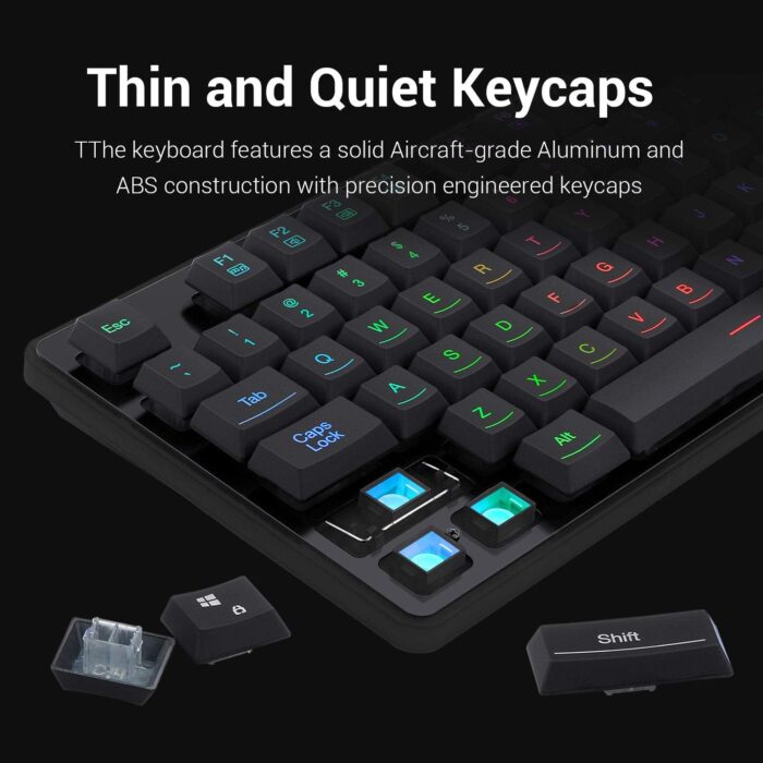 Redragon Dyaus Pro K509-1 - 104 Keys RGB Wired Keyboard without side LED (Mechanical Feel) - Image 3