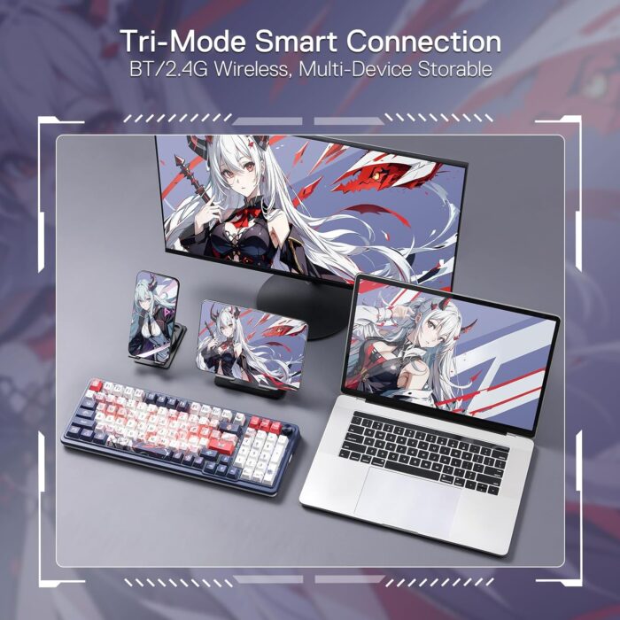 Redragon Eisa Pro K686 Pro Wired+2.4Ghz+BT Mechanical Keyboard Anime Theme (Custom Hi-Fi Linear Switch) - Image 6