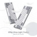 Redragon Fizz K617 - 60% Wired Mechanical Keyboard White and Grey (Red Switches) - Image 3