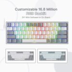 Redragon Fizz K617 - 60% Wired Mechanical Keyboard White and Grey (Red Switches) - Image 5