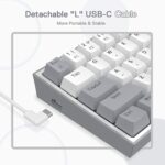 Redragon Fizz K617 - 60% Wired Mechanical Keyboard White and Grey (Red Switches) - Image 6