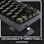 Redragon Fizz K617 - 60% Wired Mechanical Keyboard Black Transparent (Translucent Custom Switch) - Image 5