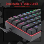 Redragon Fizz K617 - 60% Wired Mechanical Keyboard Black (Red Switches) - Image 5
