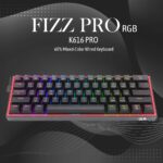 Redragon Fizz Pro K616 - 60% Wired+2.4Ghz+BT Mechanical Keyboard Black (Red Switch) - Image 3
