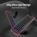 Redragon Fizz Pro K616 - 60% Wired+2.4Ghz+BT Mechanical Keyboard Black (Red Switch) - Image 4