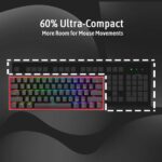 Redragon Fizz Pro K616 - 60% Wired+2.4Ghz+BT Mechanical Keyboard Black (Red Switch) - Image 8