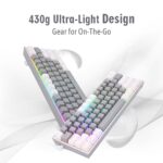 Redragon Fizz Pro K616 - 60% Wired+2.4Ghz+BT Mechanical Keyboard Grey and White (Red Switch) - Image 2